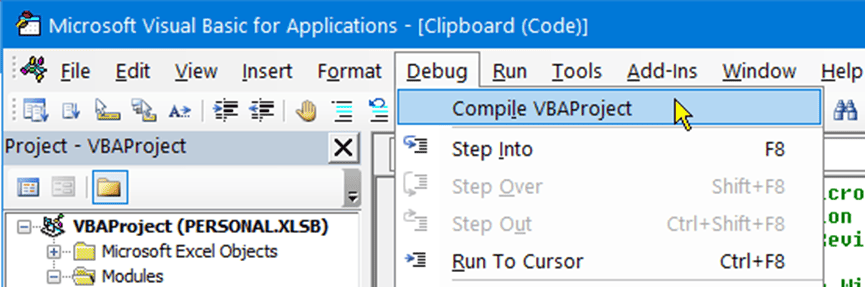 How To Debug Code In The Excel Visual Basic Editor Excel For Engineers